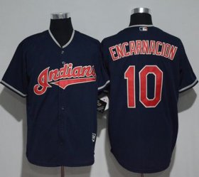 Wholesale Cheap Indians #10 Edwin Encarnacion Navy Blue New Cool Base Stitched MLB Jersey