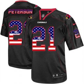 Wholesale Cheap Nike Cardinals #21 Patrick Peterson Black Men\'s Stitched NFL Elite USA Flag Fashion Jersey
