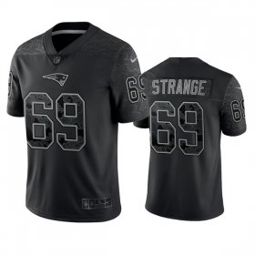 Wholesale Cheap Men\'s New England Patriots #69 Cole Strange Black Reflective Limited Stitched Football Jersey