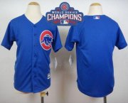 Wholesale Cheap Cubs Blank Blue Alternate 2016 World Series Champions Stitched Youth MLB Jersey