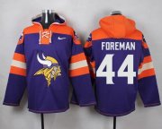Wholesale Cheap Nike Vikings #44 Chuck Foreman Purple Player Pullover NFL Hoodie