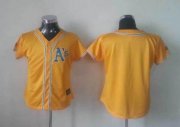 Wholesale Cheap Athletics Blank Yellow Alternate Cool Base Women's Stitched MLB Jersey