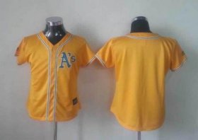 Wholesale Cheap Athletics Blank Yellow Alternate Cool Base Women\'s Stitched MLB Jersey