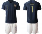 Wholesale Cheap France #1 LLORIS Home Soccer Country Jersey