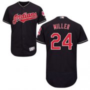 Wholesale Cheap Indians #24 Andrew Miller Navy Blue Flexbase Authentic Collection Stitched MLB Jersey
