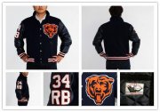 Wholesale Cheap Mitchell And Ness NFL Chicago Bears #34 Walter Payton Authentic Wool Jacket