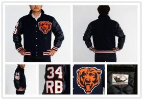 Wholesale Cheap Mitchell And Ness NFL Chicago Bears #34 Walter Payton Authentic Wool Jacket