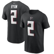 Wholesale Cheap Atlanta Falcons #2 Matt Ryan Nike Team Player Name & Number T-Shirt Black