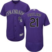 Wholesale Cheap Rockies #21 Kyle Freeland Purple Flexbase Authentic Collection Stitched MLB Jersey