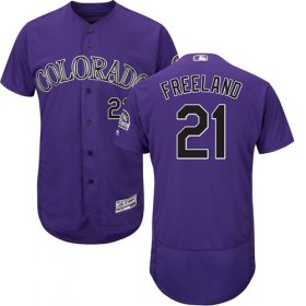 Wholesale Cheap Rockies #21 Kyle Freeland Purple Flexbase Authentic Collection Stitched MLB Jersey