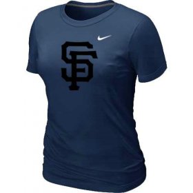 Wholesale Cheap Women\'s San Francisco Giants Heathered Nike Dark Blue Blended T-Shirt