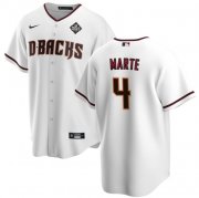 Men's Arizona Diamondbacks #4 Ketel Marte White 2023 World Series Cool Base Stitched Baseball Jersey