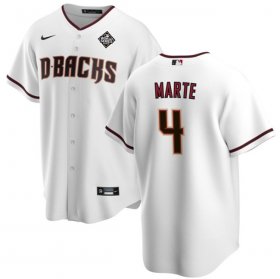 Men\'s Arizona Diamondbacks #4 Ketel Marte White 2023 World Series Cool Base Stitched Baseball Jersey
