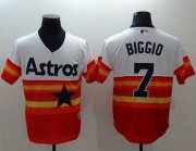 Wholesale Cheap Astros #7 Craig Biggio White/Orange Flexbase Authentic Collection Cooperstown Stitched MLB Jersey