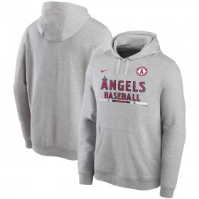 Wholesale Cheap Los Angeles Angels Nike Color Bar Club Pullover Hoodie Gray