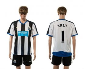 Wholesale Cheap Newcastle #1 Krul Home Soccer Club Jersey