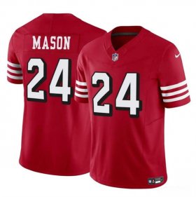 Cheap Men\'s San Francisco 49ers #24 Jordan Mason New Red 2023 F.U.S.E. Football Stitched Jersey