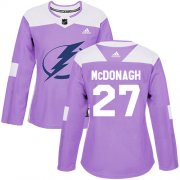 Wholesale Cheap Adidas Lightning #27 Ryan McDonagh Purple Authentic Fights Cancer Women's Stitched NHL Jersey