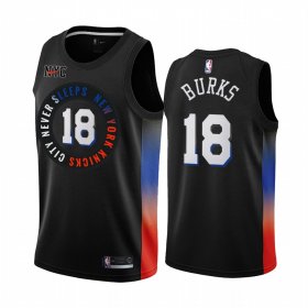 Wholesale Cheap Nike Knicks #18 Alec Burks Black NBA Swingman 2020-21 City Edition Jersey