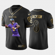 Cheap Baltimore Ravens #8 Lamar Jackson Nike Team Hero 2 Vapor Limited NFL 100 Jersey Black Golden