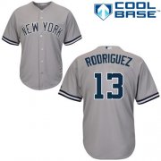 Wholesale Cheap Yankees #13 Alex Rodriguez Stitched Grey Youth MLB Jersey