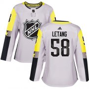 Wholesale Cheap Adidas Penguins #58 Kris Letang Gray 2018 All-Star Metro Division Authentic Women's Stitched NHL Jersey