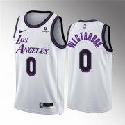Wholesale Cheap Men's Los Angeles Lakers #0 Russell Westbrook White City Edition Stitched Basketball Jersey