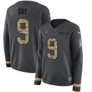 Wholesale Cheap Nike Buccaneers #9 Matt Gay Anthracite Salute to Service Women's Stitched NFL Limited Therma Long Sleeve Jersey