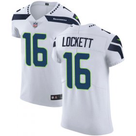 Wholesale Cheap Nike Seahawks #16 Tyler Lockett White Men\'s Stitched NFL Vapor Untouchable Elite Jersey