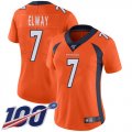 Wholesale Cheap Nike Broncos #7 John Elway Orange Team Color Women's Stitched NFL 100th Season Vapor Limited Jersey