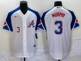Cheap Men's Atlanta Braves #3 Dale Murphy Number White 2023 City Connect Cool Base Stitched Jersey