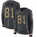 Wholesale Cheap Nike Browns #81 Austin Hooper Anthracite Salute to Service Women's Stitched NFL Limited Therma Long Sleeve Jersey