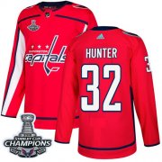 Wholesale Cheap Adidas Capitals #32 Dale Hunter Red Home Authentic Stanley Cup Final Champions Stitched NHL Jersey