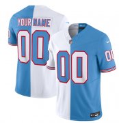 Wholesale Cheap Men's Tennessee Titans Active Player Custom White Blue 2023 F.U.S.E. Split Vapor Limited Throwback Football Stitched Jersey
