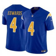 Cheap Men's Los Angeles Chargers #4 Gus Edwards Royal 2024 F.U.S.E. Vapor Limited Football Stitched Jersey