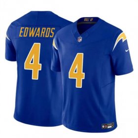 Cheap Men\'s Los Angeles Chargers #4 Gus Edwards Royal 2024 F.U.S.E. Vapor Limited Football Stitched Jersey