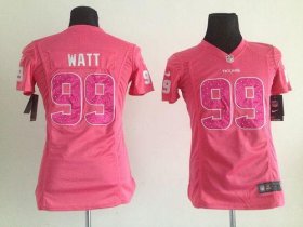 Wholesale Cheap Nike Texans #99 J.J. Watt Pink Sweetheart Women\'s Stitched NFL Elite Jersey
