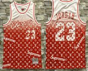 Wholesale Cheap Men's Chicago Bulls #23 Michael Jordan Red Hardwood Classics Soul Swingman Throwback Jersey