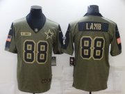 Wholesale Cheap Men's Dallas Cowboys #88 CeeDee Lamb Nike Olive 2021 Salute To Service Limited Player Jersey