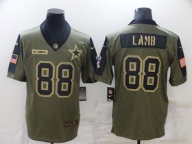 Wholesale Cheap Men\'s Dallas Cowboys #88 CeeDee Lamb Nike Olive 2021 Salute To Service Limited Player Jersey