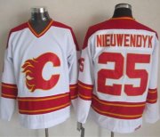 Wholesale Cheap Flames #25 Joe Nieuwendyk White CCM Throwback Stitched NHL Jersey