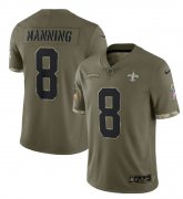 Wholesale Cheap Men's New Orleans Saints #8 Archie Manning 2022 Olive Salute To Service Limited Stitched Jersey