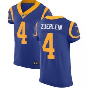 Wholesale Cheap Nike Rams #4 Greg Zuerlein Royal Blue Alternate Men's Stitched NFL Vapor Untouchable Elite Jersey
