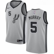 Wholesale Cheap Mens Nike San Antonio Spurs 5 Dejounte Murray Swingman Silver Alternate NBA Jersey Statement Edition