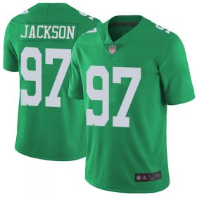 Wholesale Cheap Nike Eagles #97 Malik Jackson Green Youth Stitched NFL Limited Rush Jersey