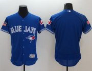 Wholesale Cheap Blue Jays Blank Blue Fashion Stars & Stripes Flexbase Authentic Stitched MLB Jersey