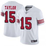 Wholesale Cheap Nike 49ers #15 Trent Taylor White Rush Men's Stitched NFL Vapor Untouchable Limited Jersey
