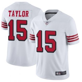 Wholesale Cheap Nike 49ers #15 Trent Taylor White Rush Men\'s Stitched NFL Vapor Untouchable Limited Jersey