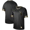 Wholesale Cheap Nike White Sox Blank Black Gold Authentic Stitched MLB Jersey