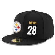 Wholesale Cheap Pittsburgh Steelers #28 Sean Davis Snapback Cap NFL Player Black with White Number Stitched Hat